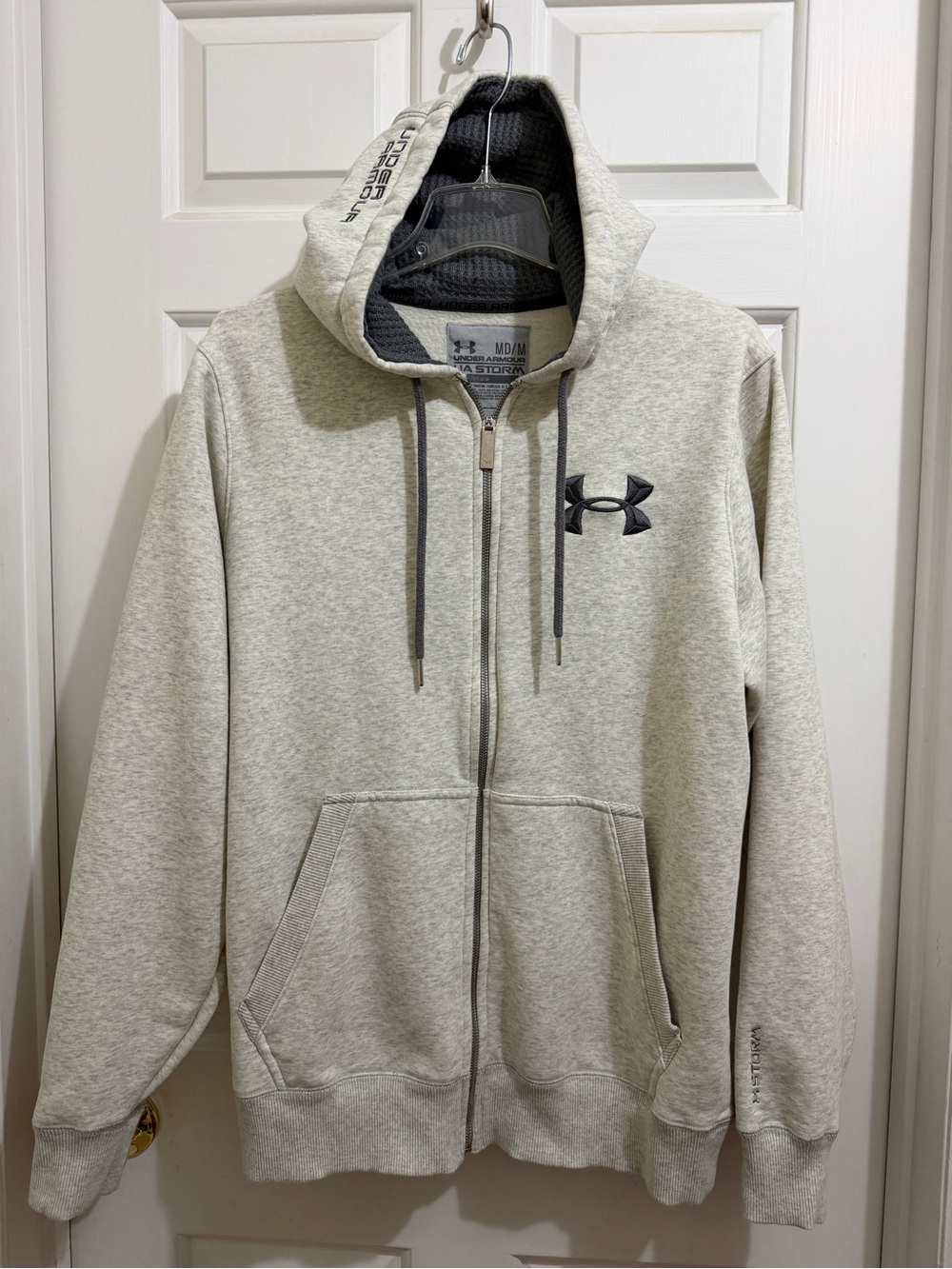UNDER ARMOUR Storm Hoodie Sweatshirt Gray Full Zip w Pockets sz Men M Loose Fit